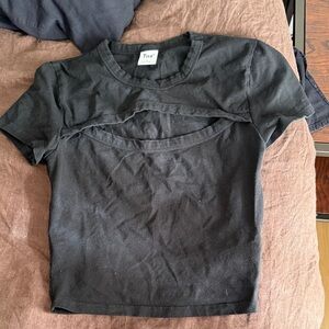 TNA Black Cut-Out crop top